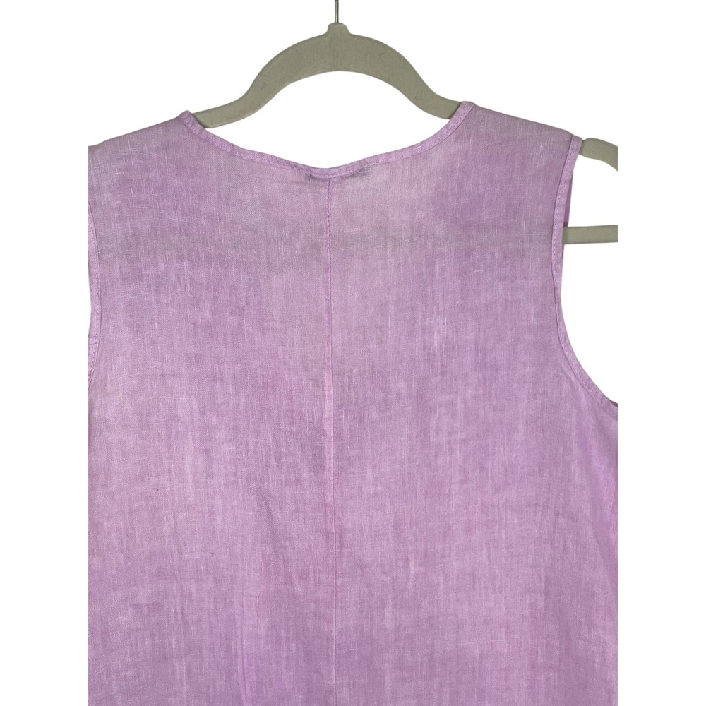 Francesca Bettini Small Lilac Pink Linen Midi Dress Made in Italy Ruffle Hem - Picture 6 of 16